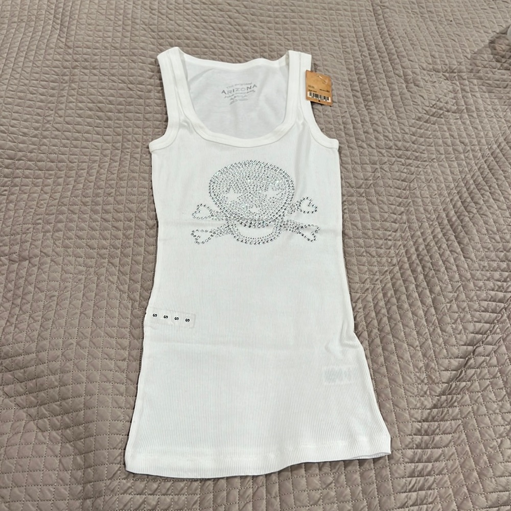ARIZONA WHITE TANK TOP WITH SKULL